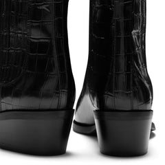 Isabel Bernard Vendôme Amandine croco black calfskin leather boots IB53010-201-36