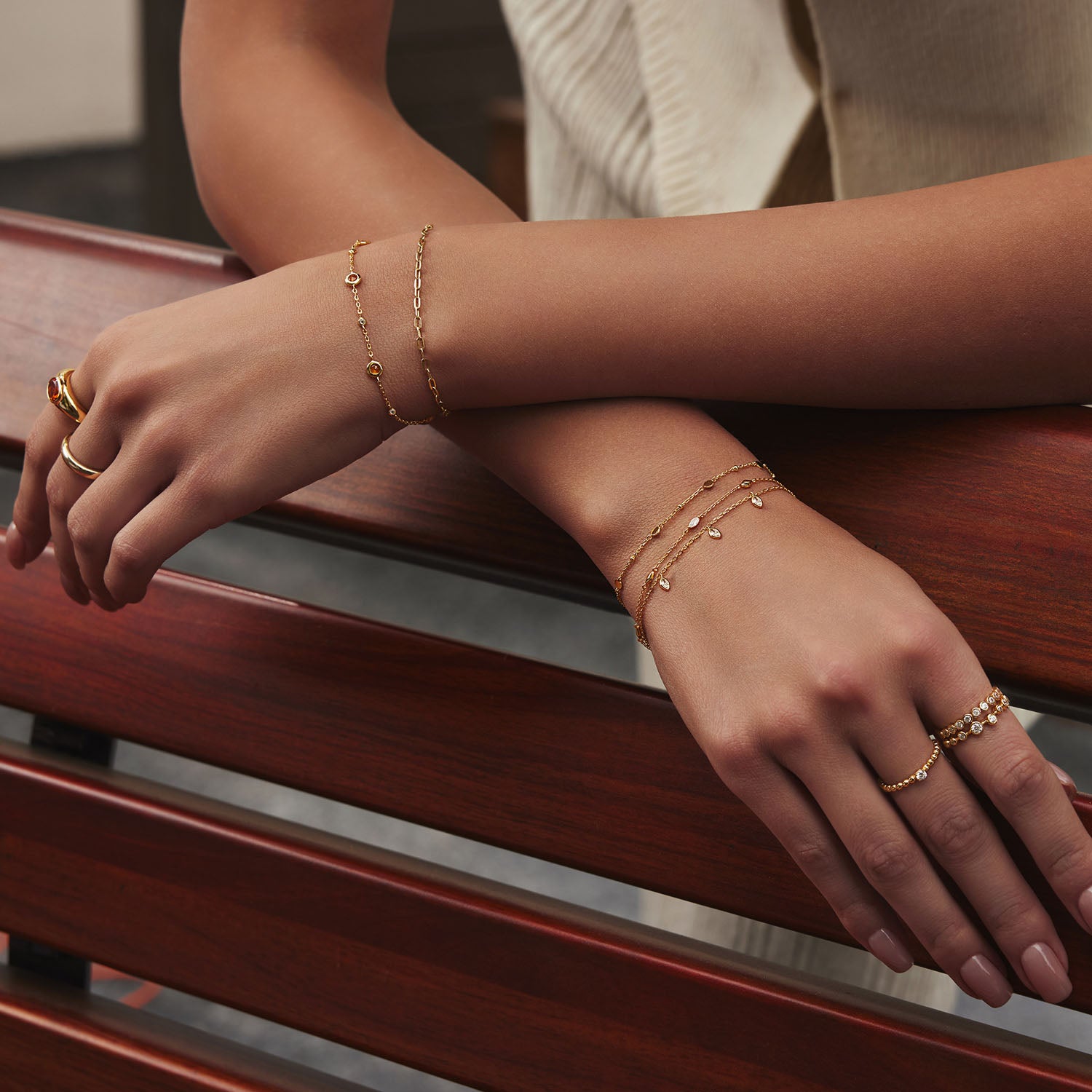 Ania Haie Melodic Poet Gold Multi Rhombus Station Bracelet S AH-B066-03G