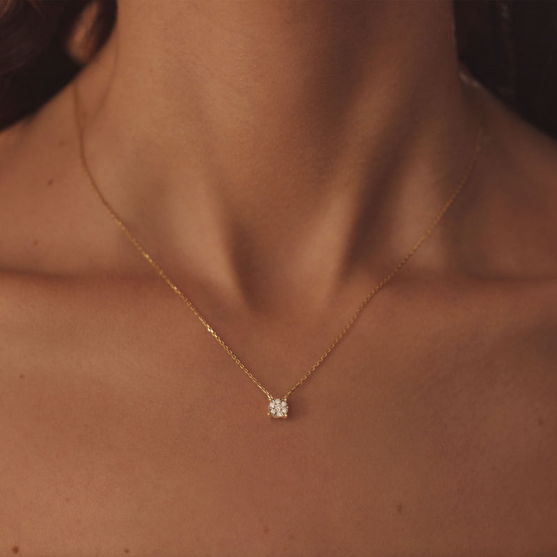 Isabel Bernard De la Paix Hanaé 14 karaat gouden collier | diamant 0.14 ct | IBD350008-zoom-