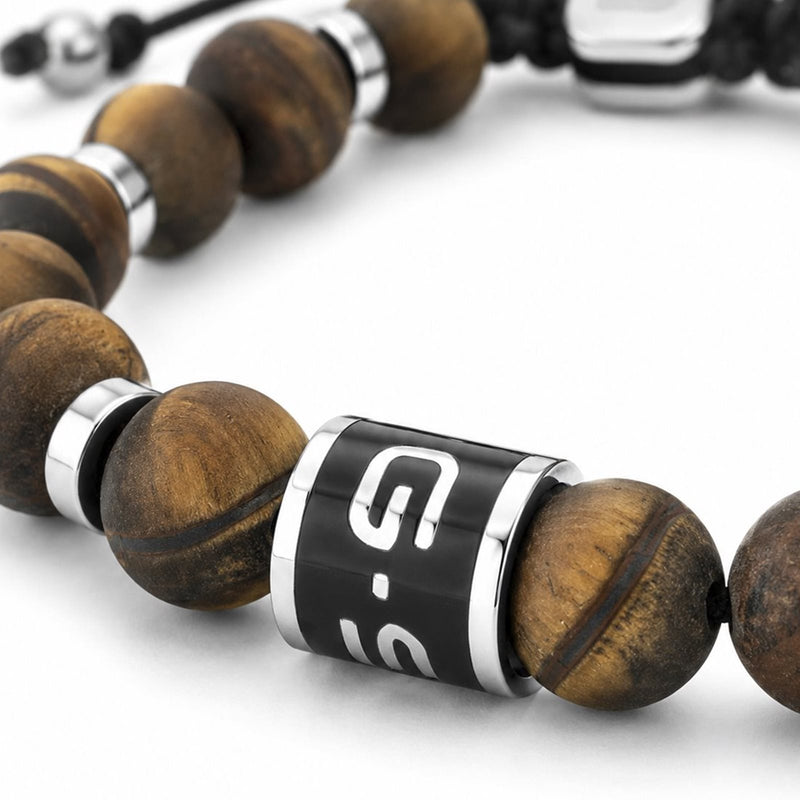 G-STAR ElNode Zilverkleurige Bruine Armband GSJ.111.02-zoom-