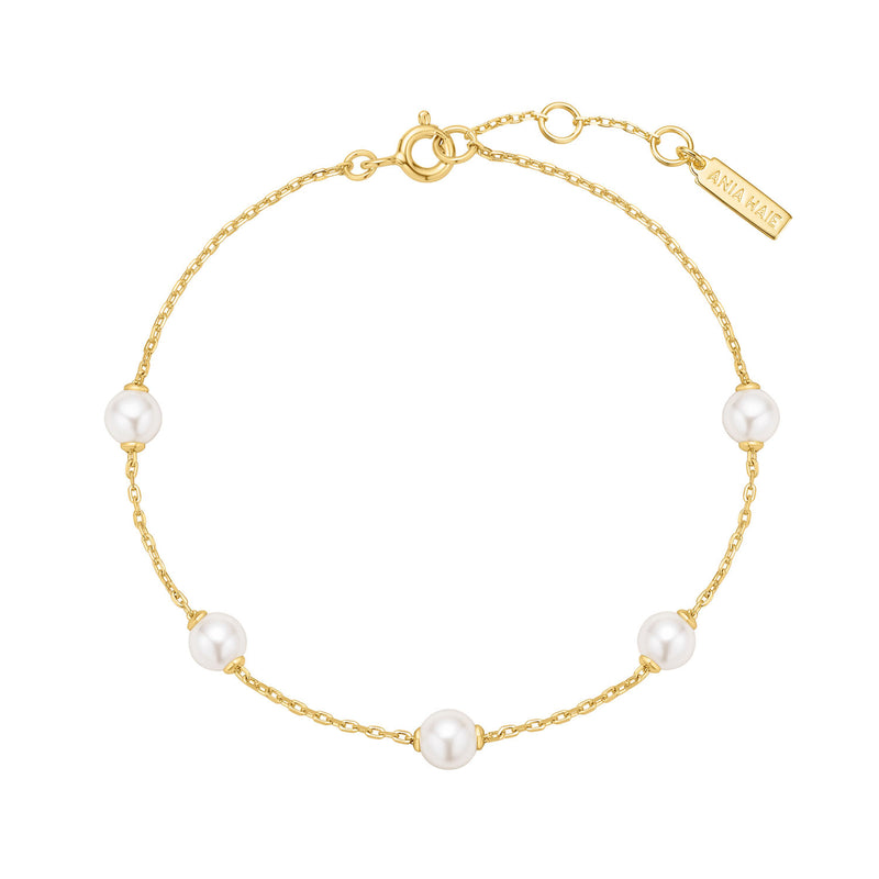 Ania Haie Miss Dainty Goudkleurige Parel Armband AH-B065-01G-zoom-