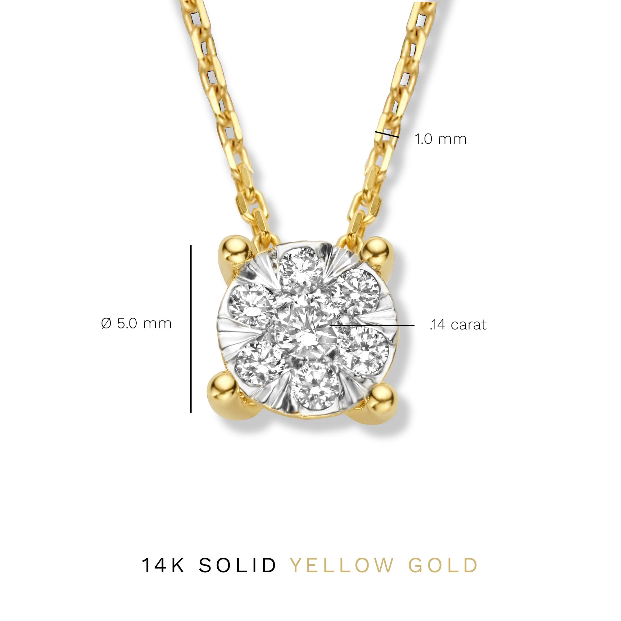Isabel Bernard De la Paix Hanaé 14 Carat Golden Necklace | diamond 0.14 ct | IBD350008