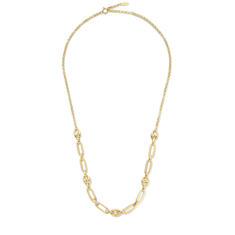 Isabel Bernard Cadeau d'Isabel 14 karaat gouden ketting en armband giftset met schakels IB90181-zoom-