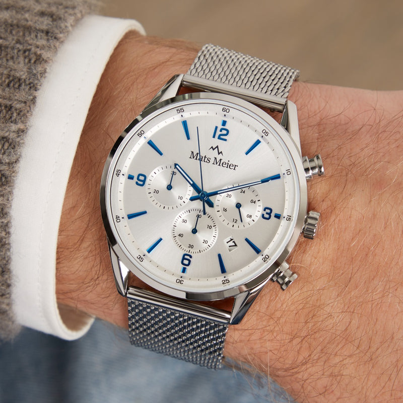 Mats Meier Grand Cornier Chronograaf Herenhorloge Zilverkleurig MM00135-zoom-