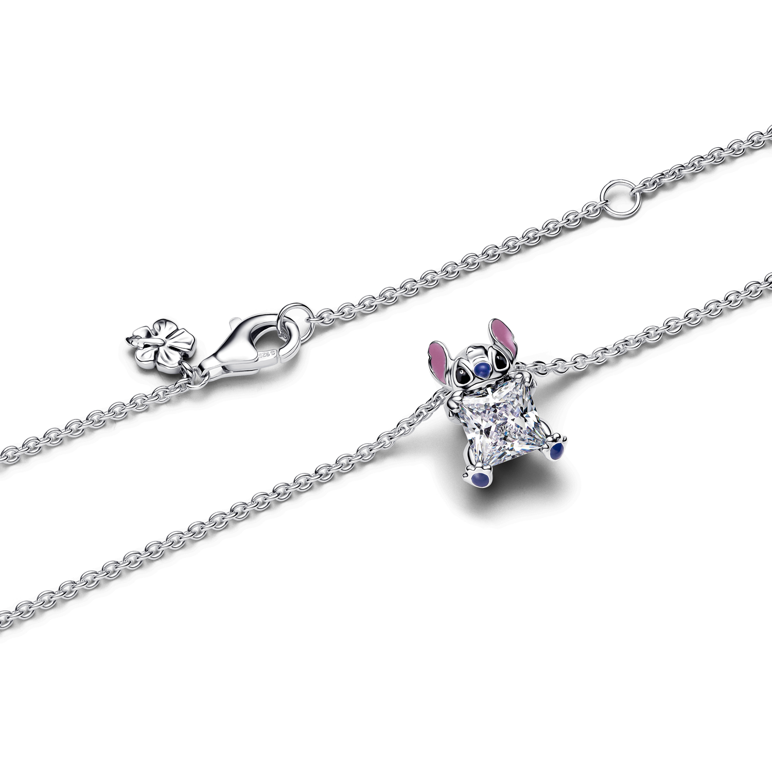Pandora Collabs 925 Sterling Silver Disney Stitch Necklace 393743C01-45