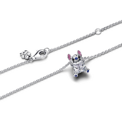 Pandora Collabs 925 Sterling Silver Disney Stitch Necklace 393743C01-45