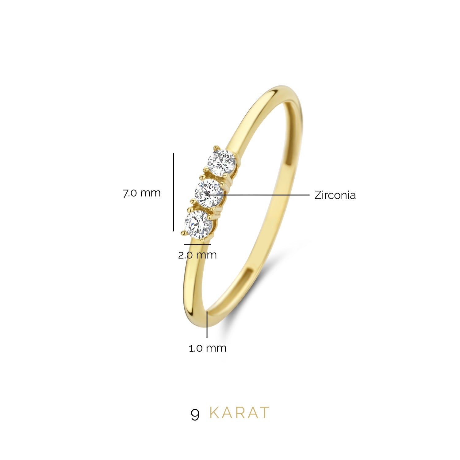 Beloro Jewels Monte Napoleone Stella 9 carat gold Ring BO330003-56