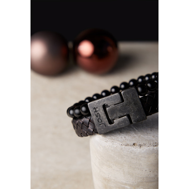 Josh Vintage Black Bracelet 24966-BRA-VB/BLACK/L-zoom-