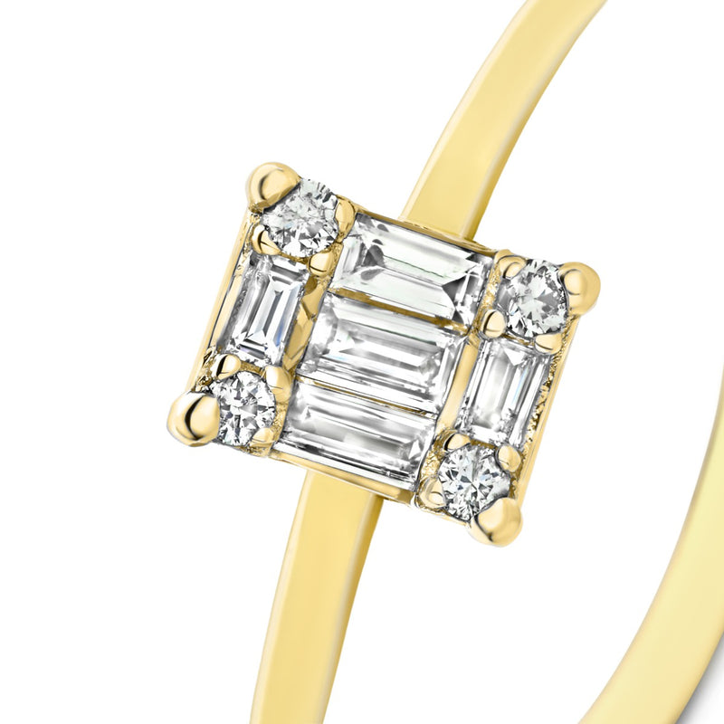 Isabel Bernard De la Paix Maxime 14 karaat gouden ring met diamant 0.13 ct IBD330022-60-zoom-