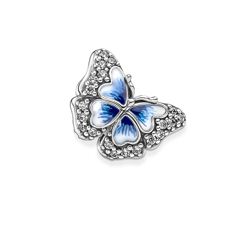 Pandora Moments 925 Sterling Silver Blauwe Vlinder Sprankelende Bedel 790761C01-zoom-