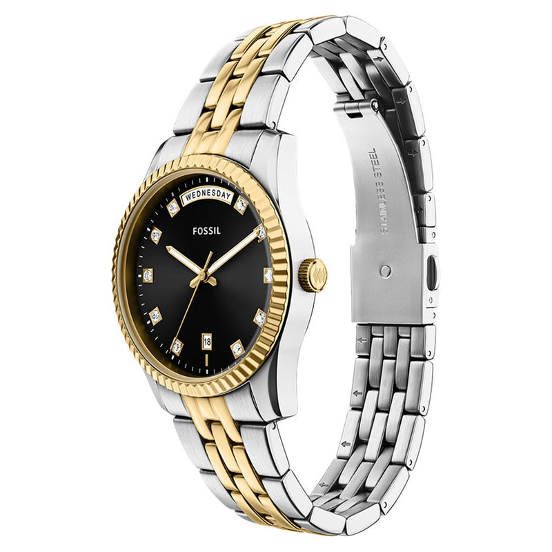 Fossil Scarlette Round Black Dial Watch ES5458-zoom-