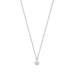 Violet Hamden Luna 925 Sterling Silver Full Moon Hammered Necklace VH14008 (Length: 45.00 cm)