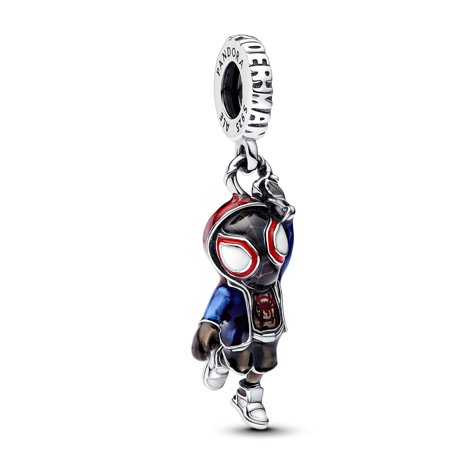 Pandora Collabs 925 Sterling Silver Marvel Spider-Man Miles Morales Dangle Charm 793842C01