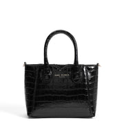 Isabel Bernard Honoré Cloe Mini Croco Zwarte Kalfsleren Handtas IB21124-201