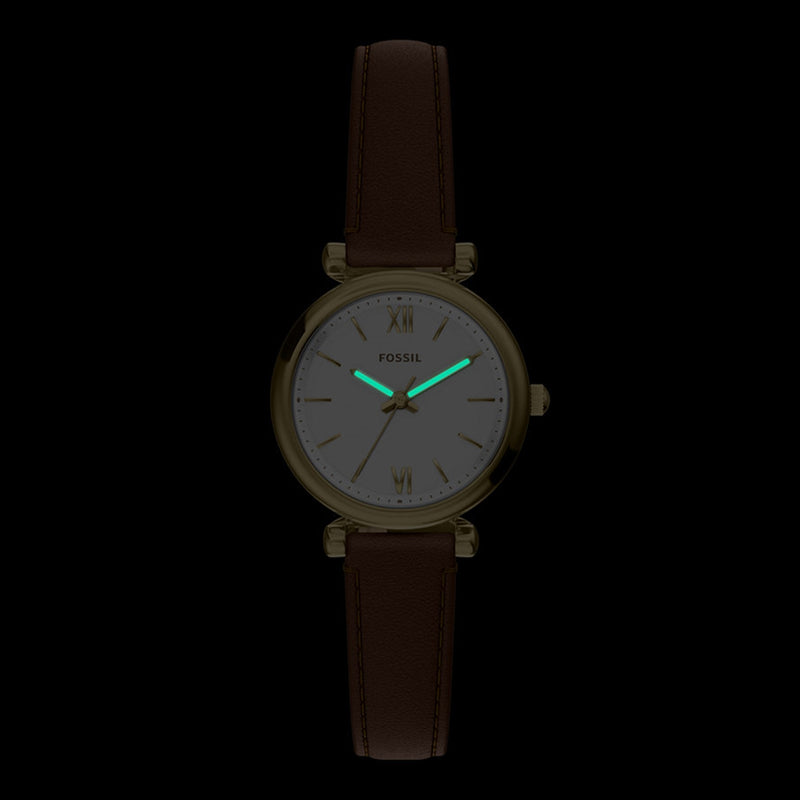 Fossil Carlie Round White Dial Watch ES5464-zoom-