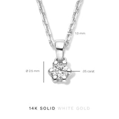 Isabel Bernard De la Paix Emily 14 Carat Whitegold Necklace | diamond 0.05 ct | IBD350014