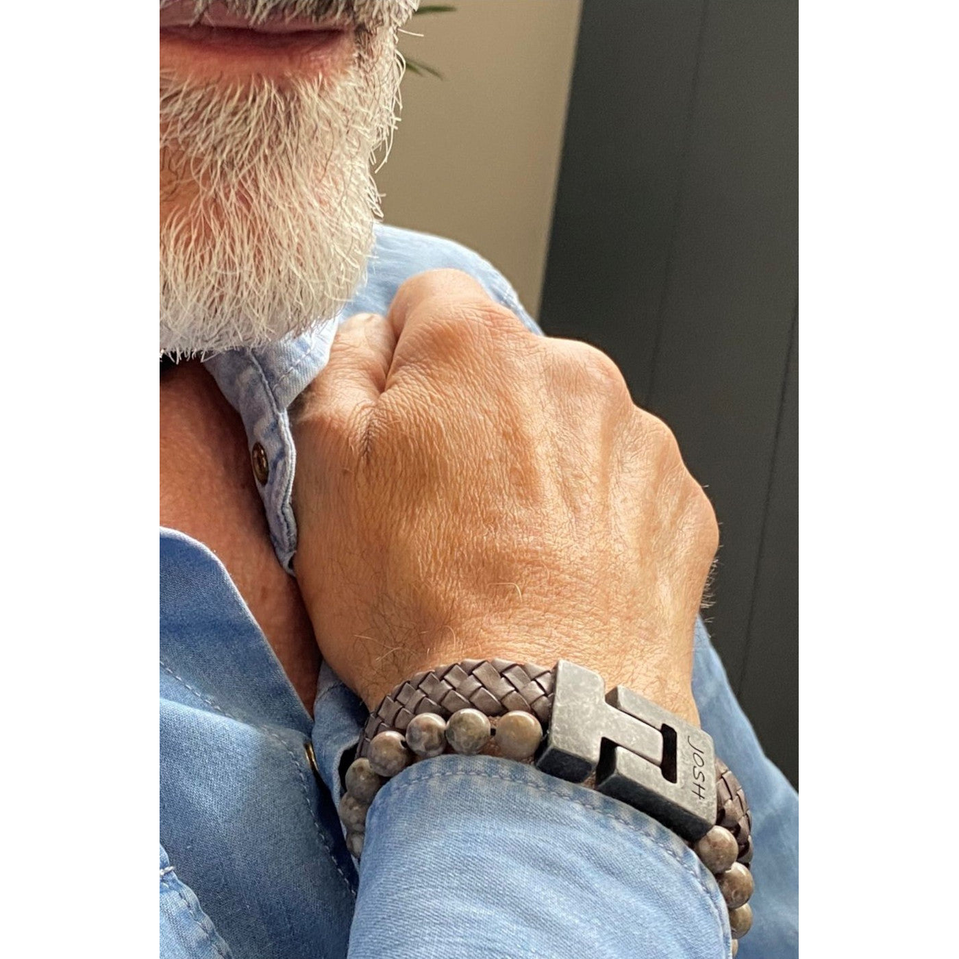 Josh Taupe Bracelet 24966-BRA-VB/TAUPE/L