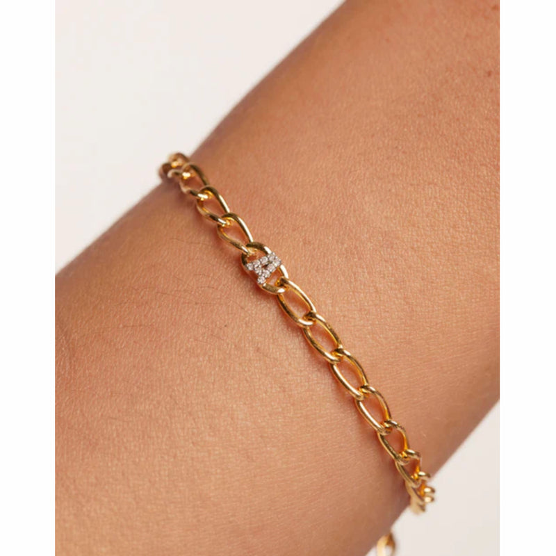 P D Paola 925 Sterling Zilveren Letter D Armband PU01-541-U Met 18K Gouden Plating-zoom-