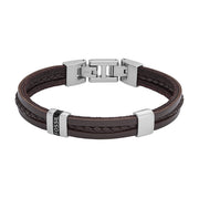 Fossil Brown Leather Bracelet JF04133040