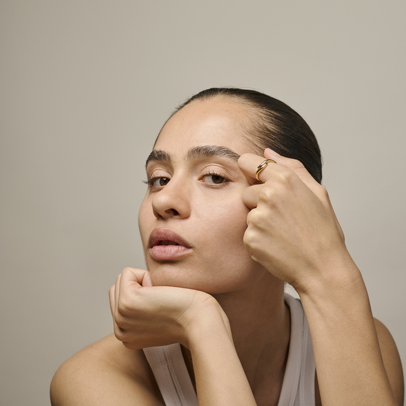 ENAMEL Copenhagen Recycled 925 Sterling Silver Gold Plated Adjustable Ring R100G-48-zoom-