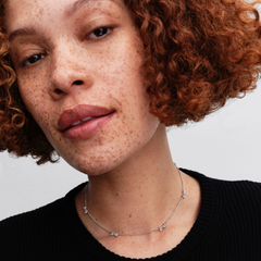 Pandora Timeless 925 Sterling Silver Bow Station Chain Necklace 394231C01-40