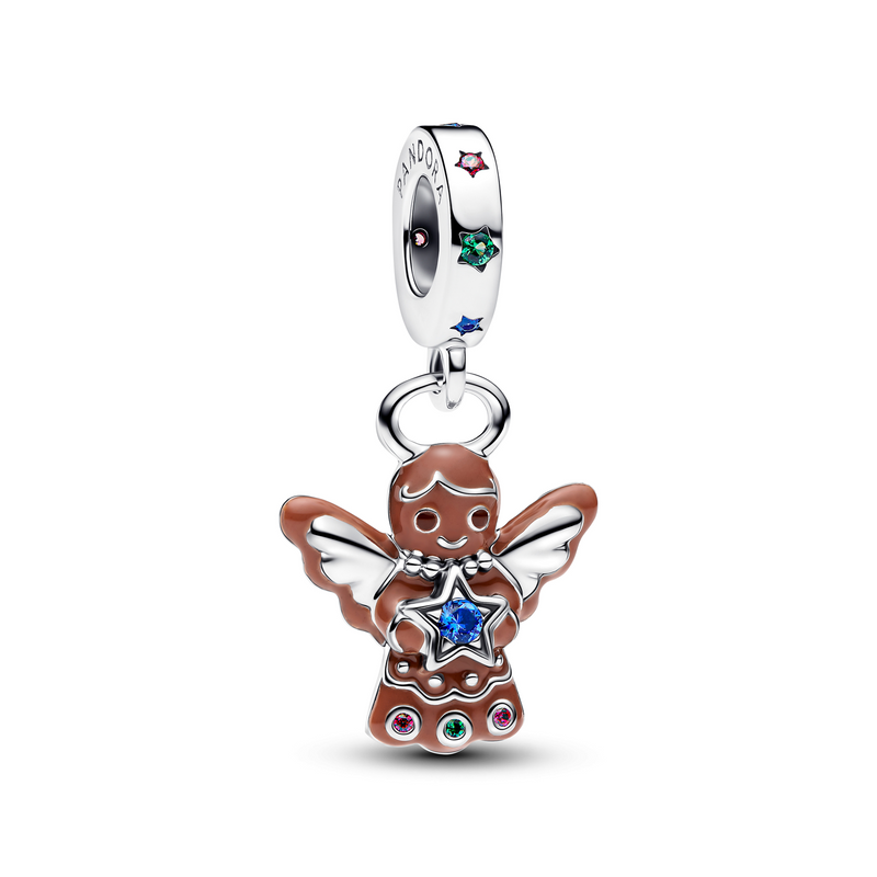Pandora Moments 925 Sterling Silver Gingerbread Angel Dangle Charm 794247C01-zoom-