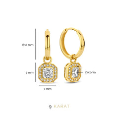 Beloro Jewels Monte Napoleone Sofia 9 carat gold Hoop Earrings BO360041