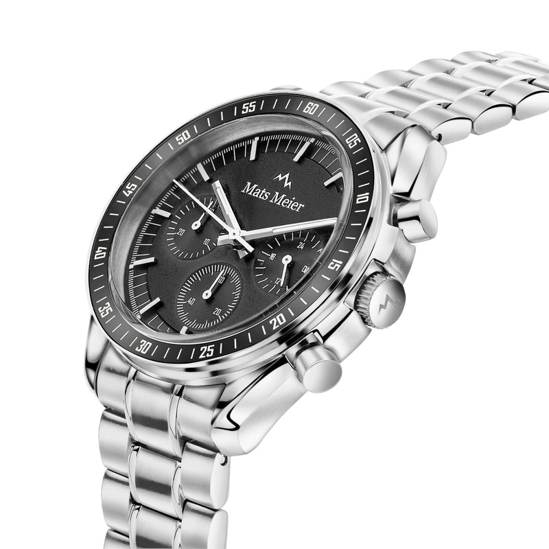 Mats Meier Arosa Racing Chronograaf Herenhorloge Zilverkleurig en Zwart MM50012-zoom-