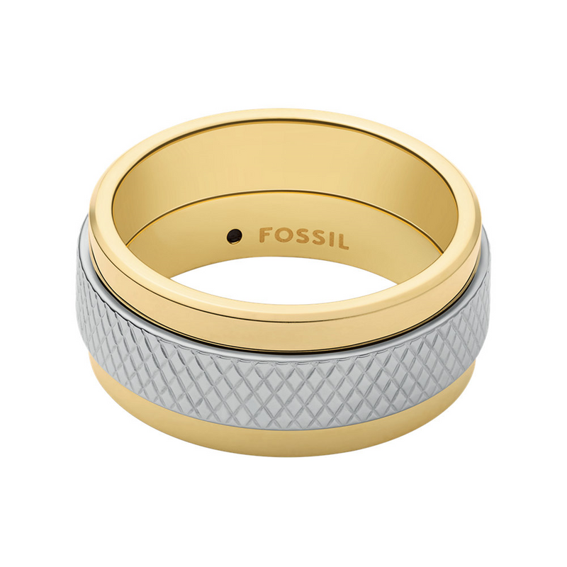 Fossil Knox Silver and Gold Stainless Steel Ring JF049179989-zoom-