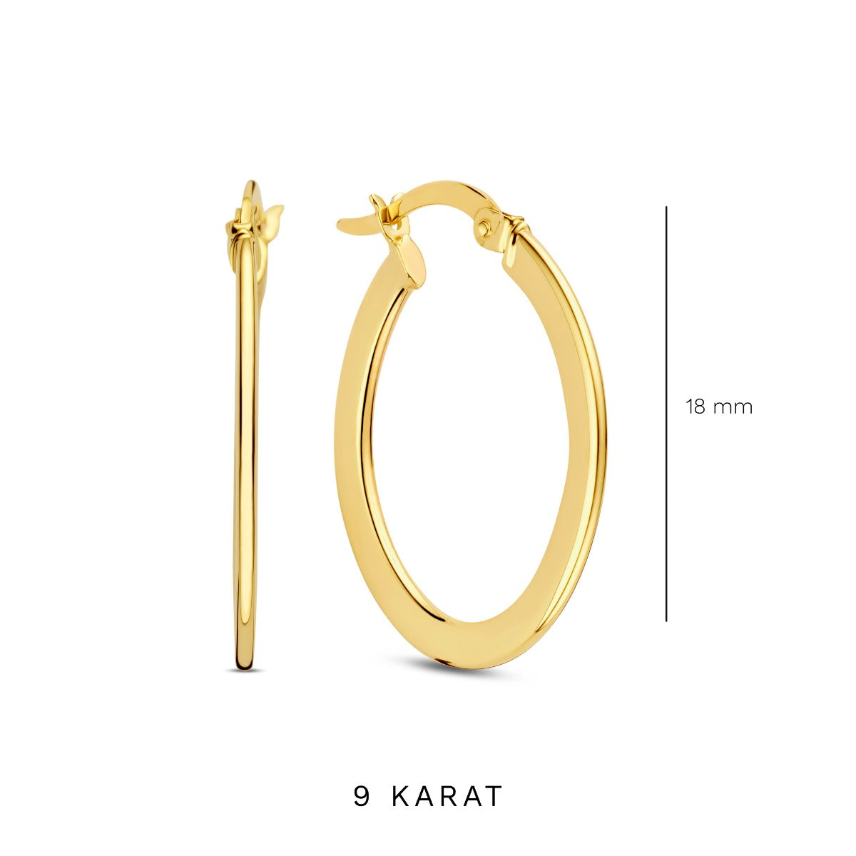 Beloro Jewels Regalo d'Amore 9 karat gold hoop earrings gift set BO90023