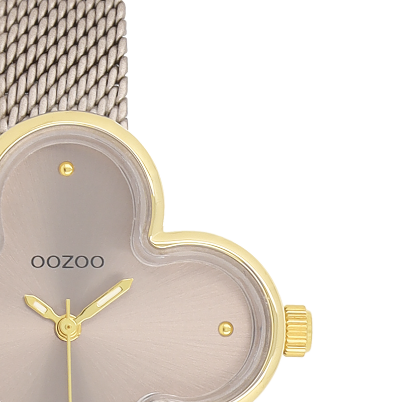 OOZOO Timepieces Gold and Taupe Clover Women's Watch C11528-zoom-