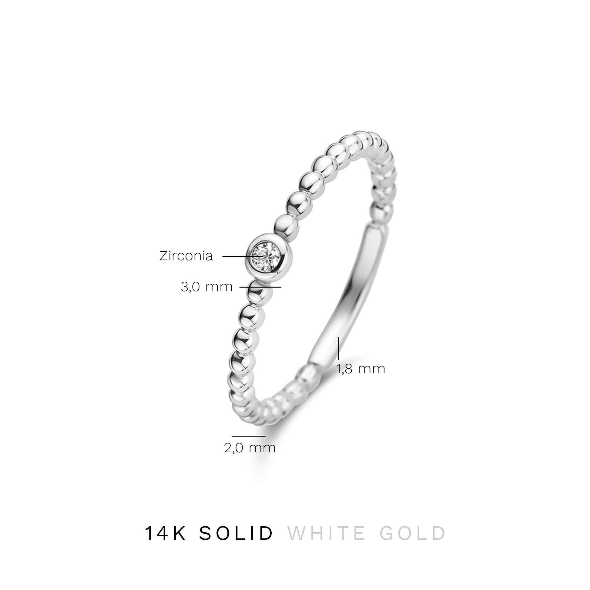 Isabel Bernard 14 Karaat Witgouden Saint Germain Clément Ring IB4105128-50 (Maat: 50)