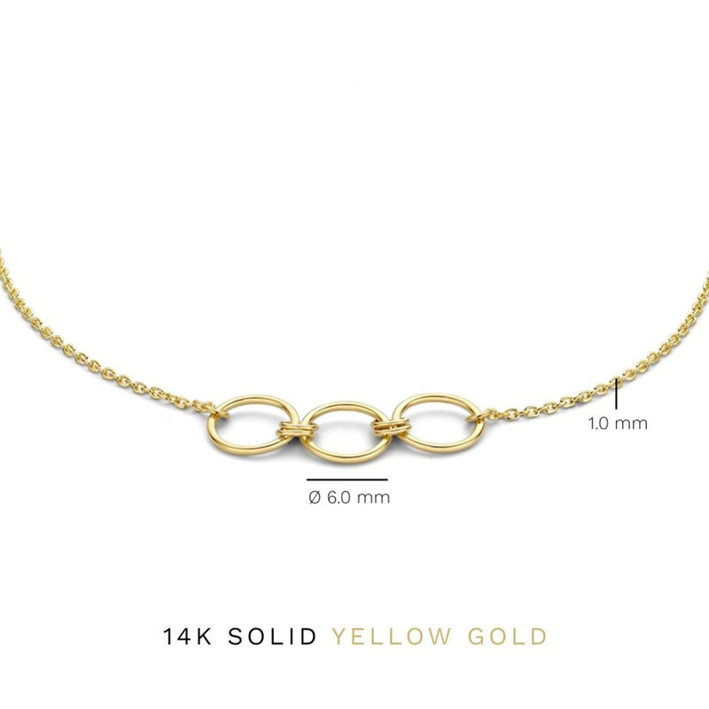 Isabel Bernard 14 Karaat Gouden Belleville Anna Armband IB320025 (Lengte: 16.00-18.00 cm)-zoom-
