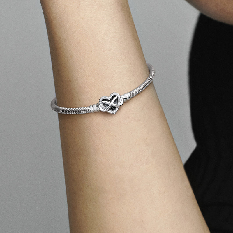 Pandora Moments 925 Sterling Silver Sparkling Infinity Heart Clasp Bracelet 592645C01-21-zoom-