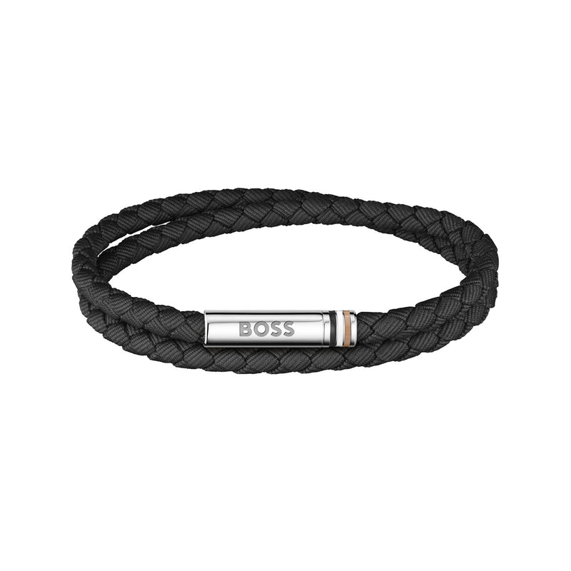 Hugo Boss Synthetische Vezel Zwarte Heren Gevlochten Armband HBJ1580796-zoom-