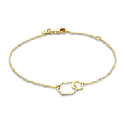 Isabel Bernard 14 Karaat Gouden Belleville Elena Double Armband IB320023 (Lengte: 16.00-18.00 cm)