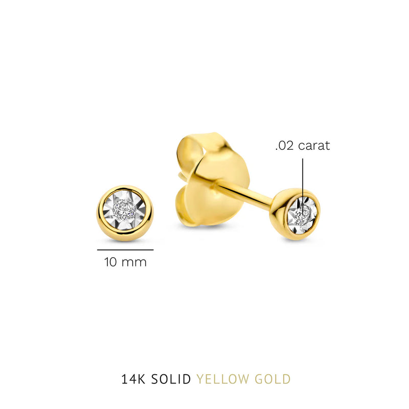 Isabel Bernard De La Paix Inaya 14 Karaat Gouden Oorknoppen | Diamant 0.02 ct | IBD360024-zoom-