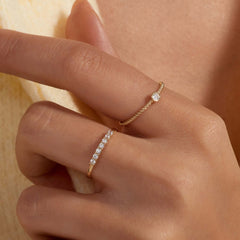 Beloro Jewels Monte Napoleone Stella 9 karat gold ring with zirconia stones BO330054-56