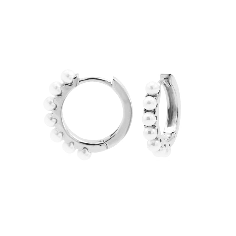 Karma 925 Sterling Zilveren Plain Pretty Pearls Oorbellen M3169S-zoom-