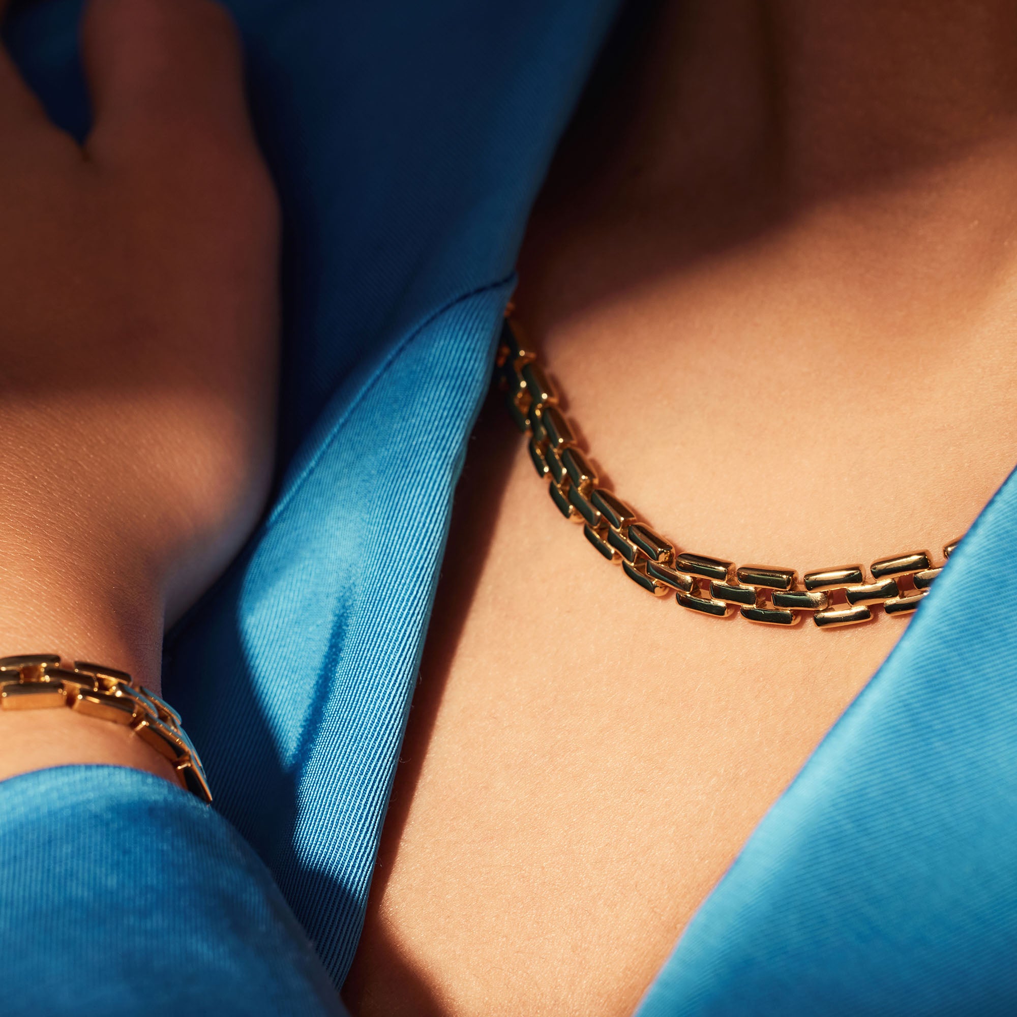 Parte Di Me Bibbiena Poppi Dante 925 Sterling Silver Gold Plated Link Necklace PDM34090