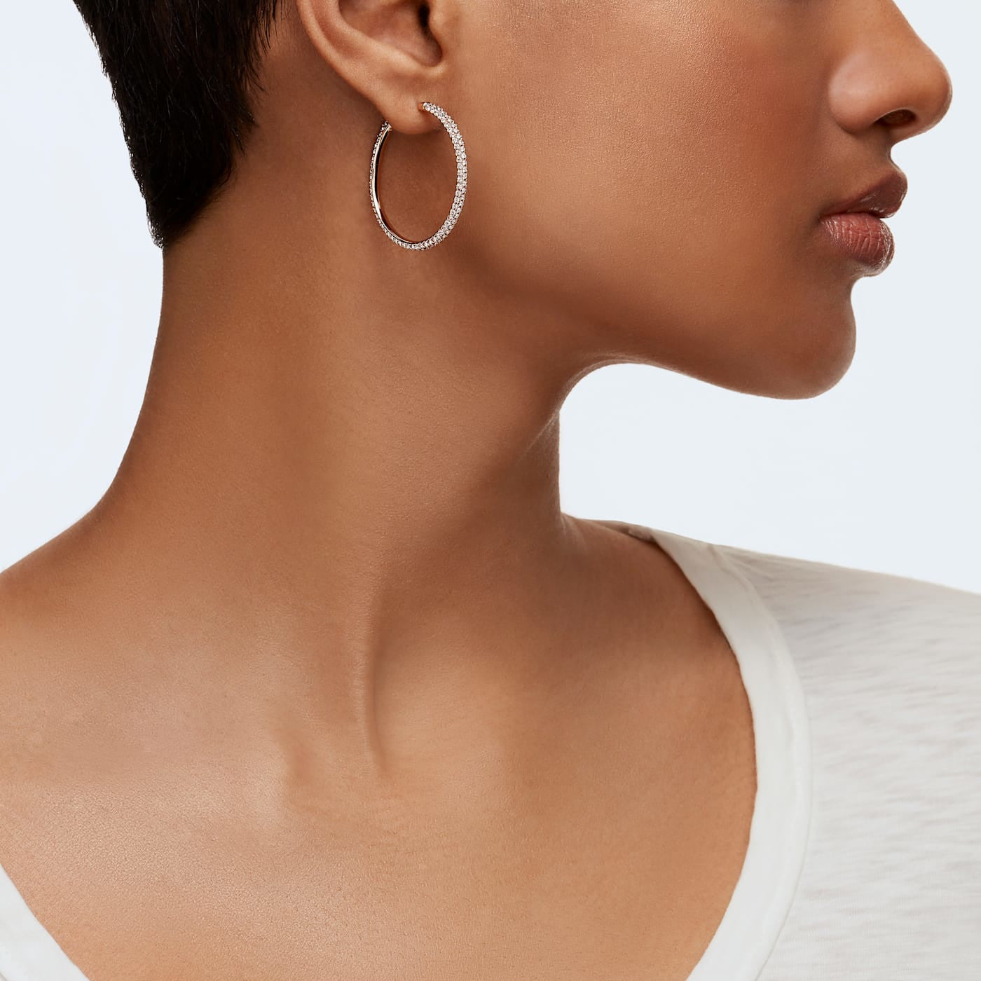 Swarovski Rose gold Hoop Earrings 5383938