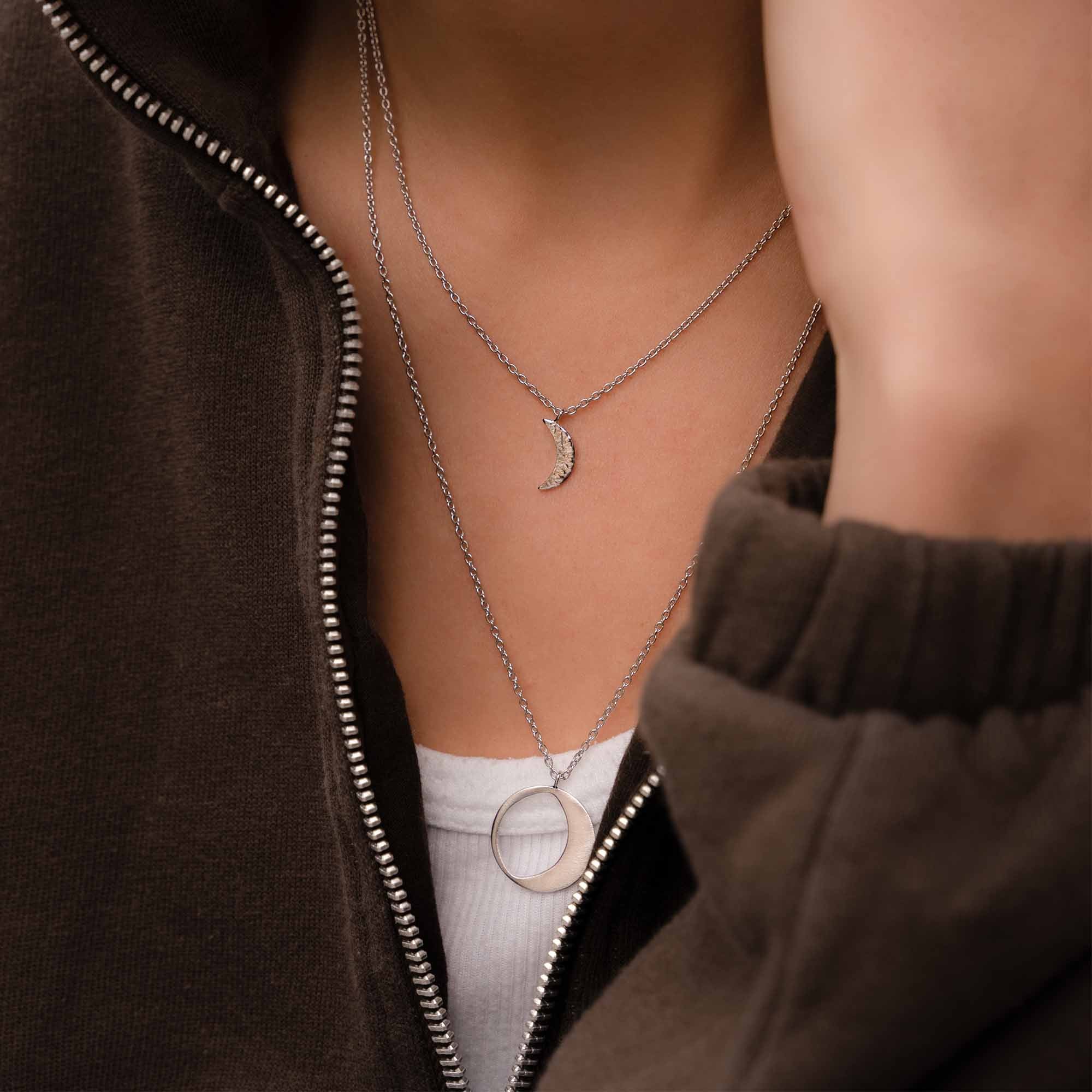 Violet Hamden Luminous Luna Silver Necklace VH10104 (Adjustable between 40-50 cm)