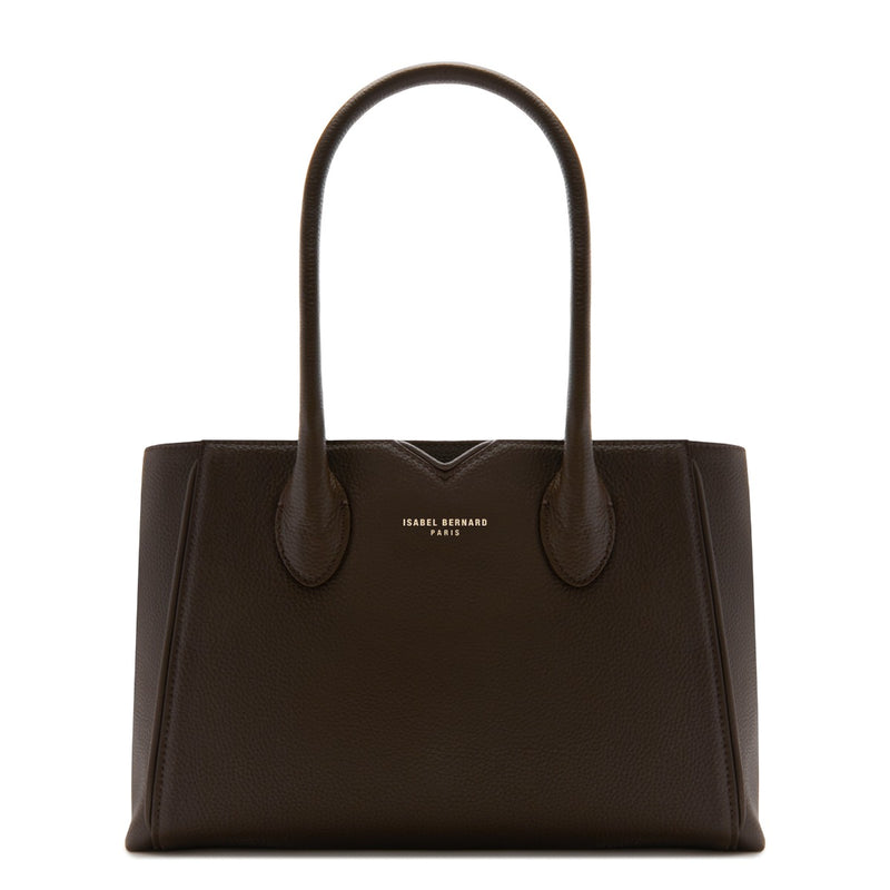 Isabel Bernard Honoré Cloe Midi Bruine Handtas van Kalfsleer IB25082-031-zoom-