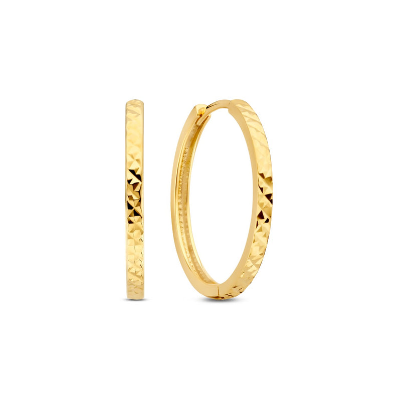 Beloro Jewels Regalo d'Amore 9 karaat gouden oorringen cadeauset met diamantgeslepen afwerking BO90042-zoom-