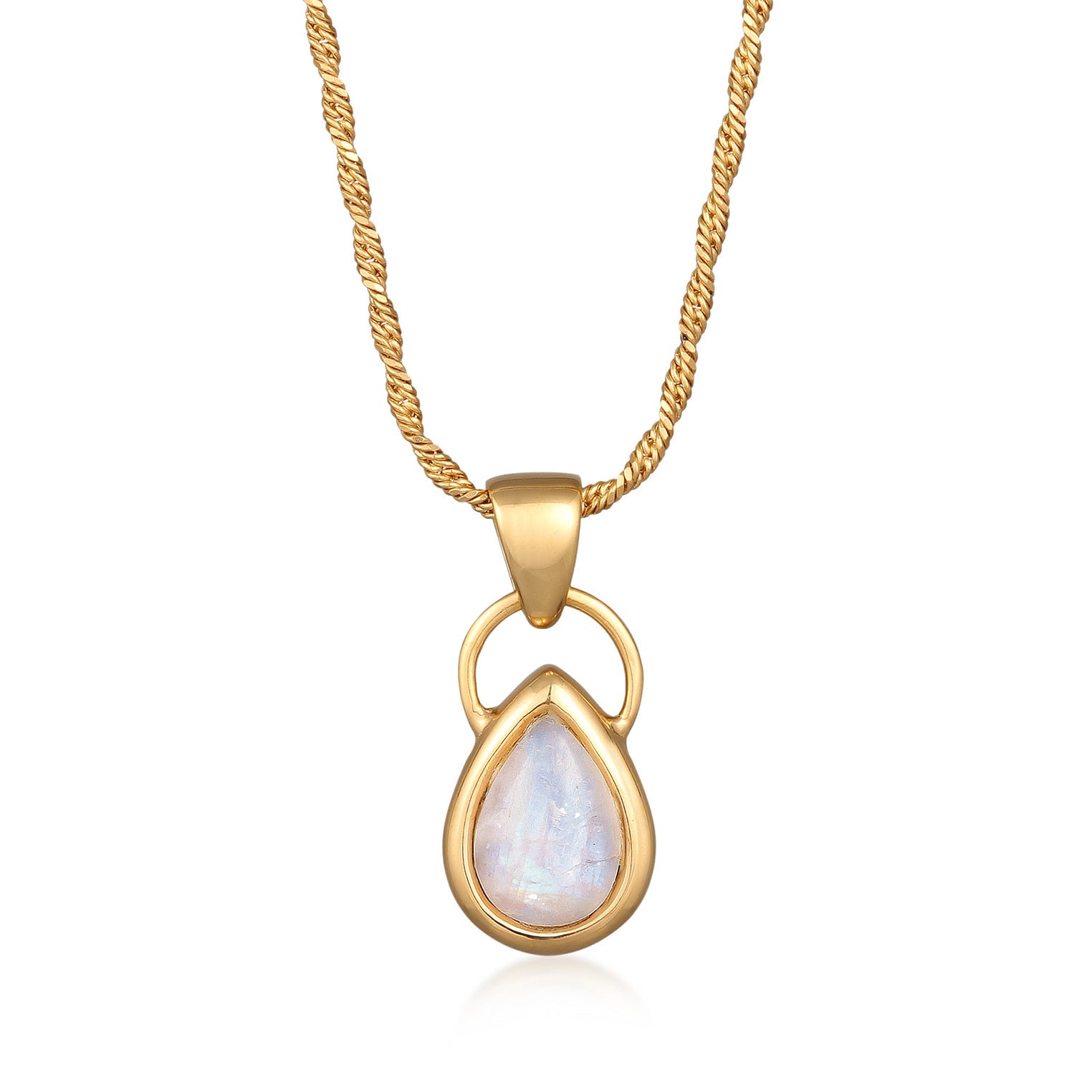 Elli 925 Sterling Silver Necklace with Moonstone 2004-BF-0007957-001