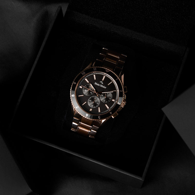 Mats Meier Ponte dei Salti Chronograaf Herenhorloge Rosé Goudkleurig en Zwart MM00510-zoom-