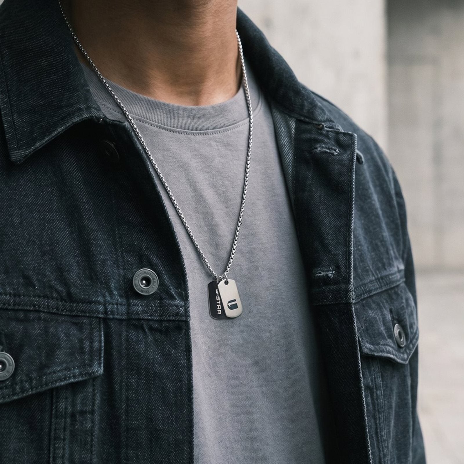 G-Star M-Tag Silver-Tone Necklace GSJ.101.02