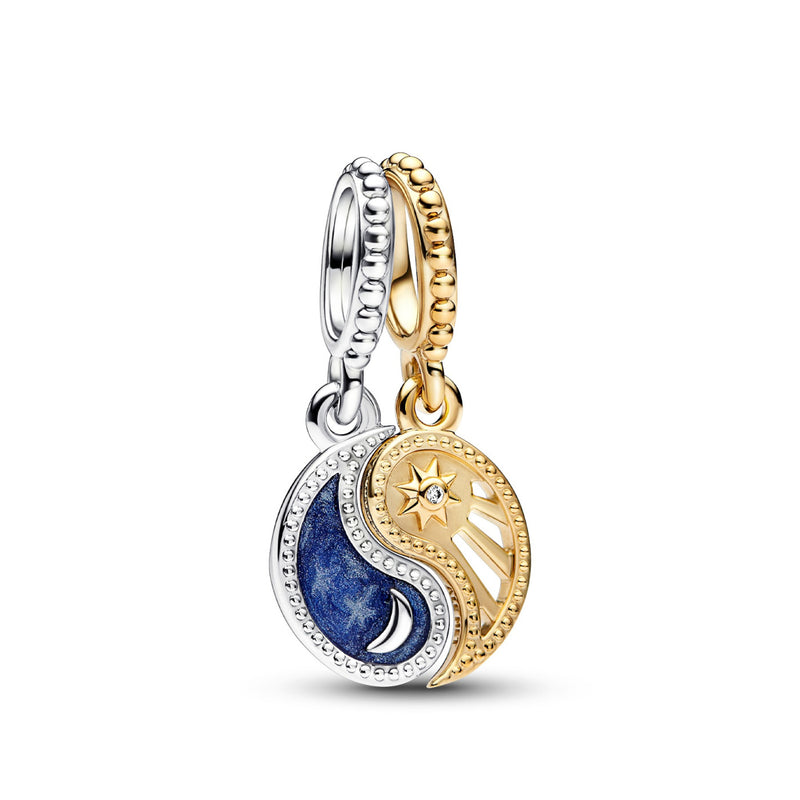 Pandora Moments 925 Sterling Silver Yin And Yang Charm 762678C01with14 Carat Gold Plating-zoom-