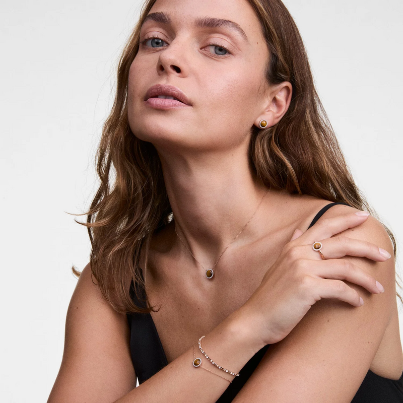 Daniel Wellington Audrey Tiger Eye Oorbellen DW00401421-zoom-