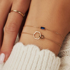 Isabel Bernard 14 Karaat Gouden Belleville Elena Double Armband IB320023 (Lengte: 16.00-18.00 cm)